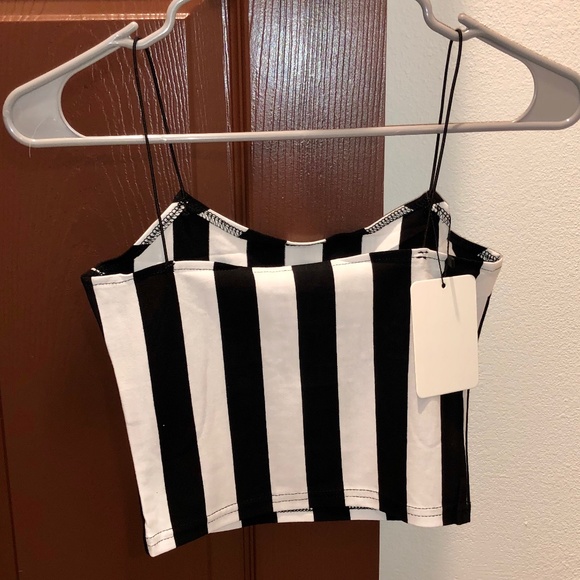 NWT A Tim Burton Film Striped Cropped Tank Top - Picture 13 of 13